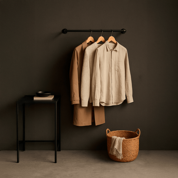 Joey – Portant mural en tuyaux noirs