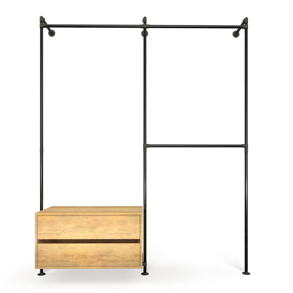 Original Walk-In 2 colonnes penderie avec commode - (1 rail + 1 commode / 2 rails)