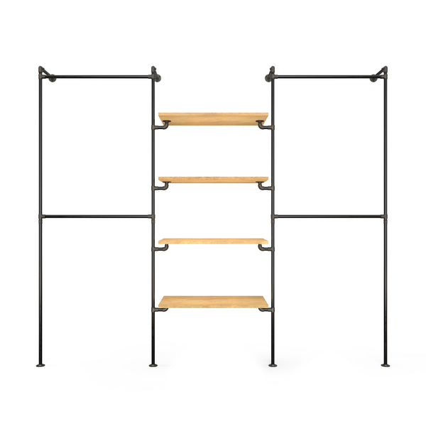 Original Walk-In penderie 3 colonnes - (2 rails / 4 étagères / 2 rails)