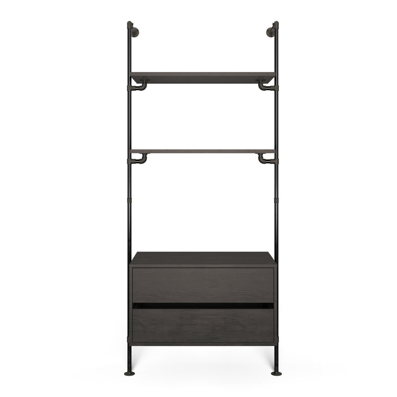 Original Walk-In 1 colonne système d'étagères avec commode - (2 étagères + 1 commode)