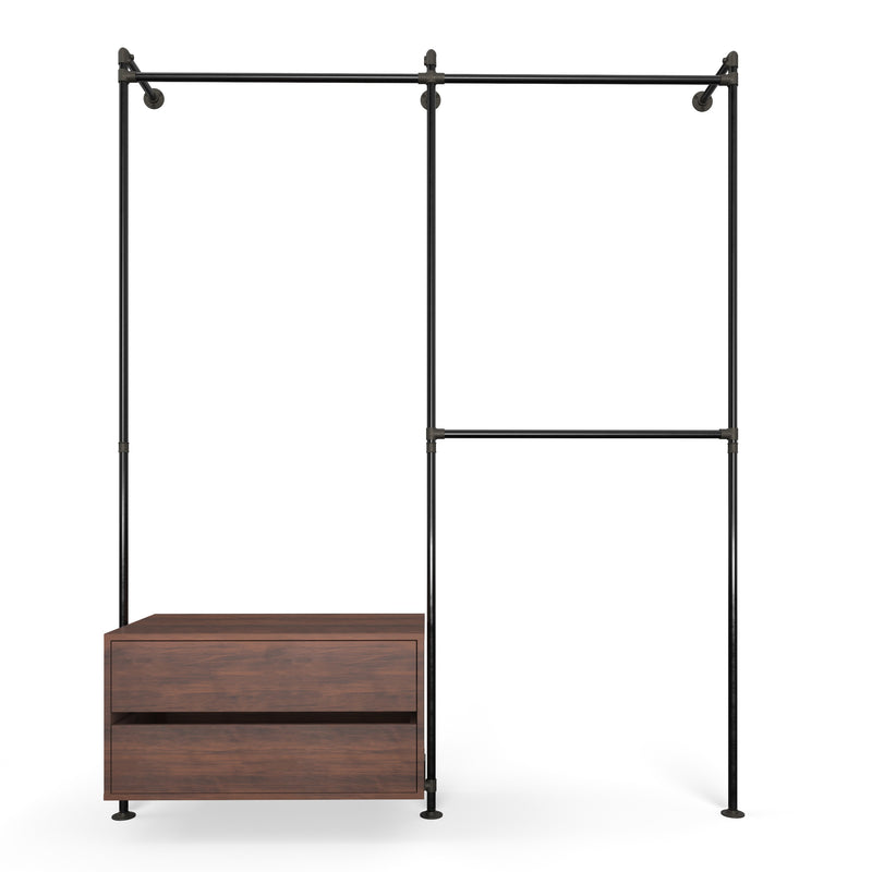 Original Walk-In 2 colonnes penderie avec commode - (1 rail + 1 commode / 2 rails)