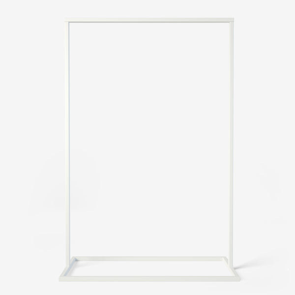 frame georgia DÉFÉCTUEUX - matte white clothes rack with industrial, square bottom
