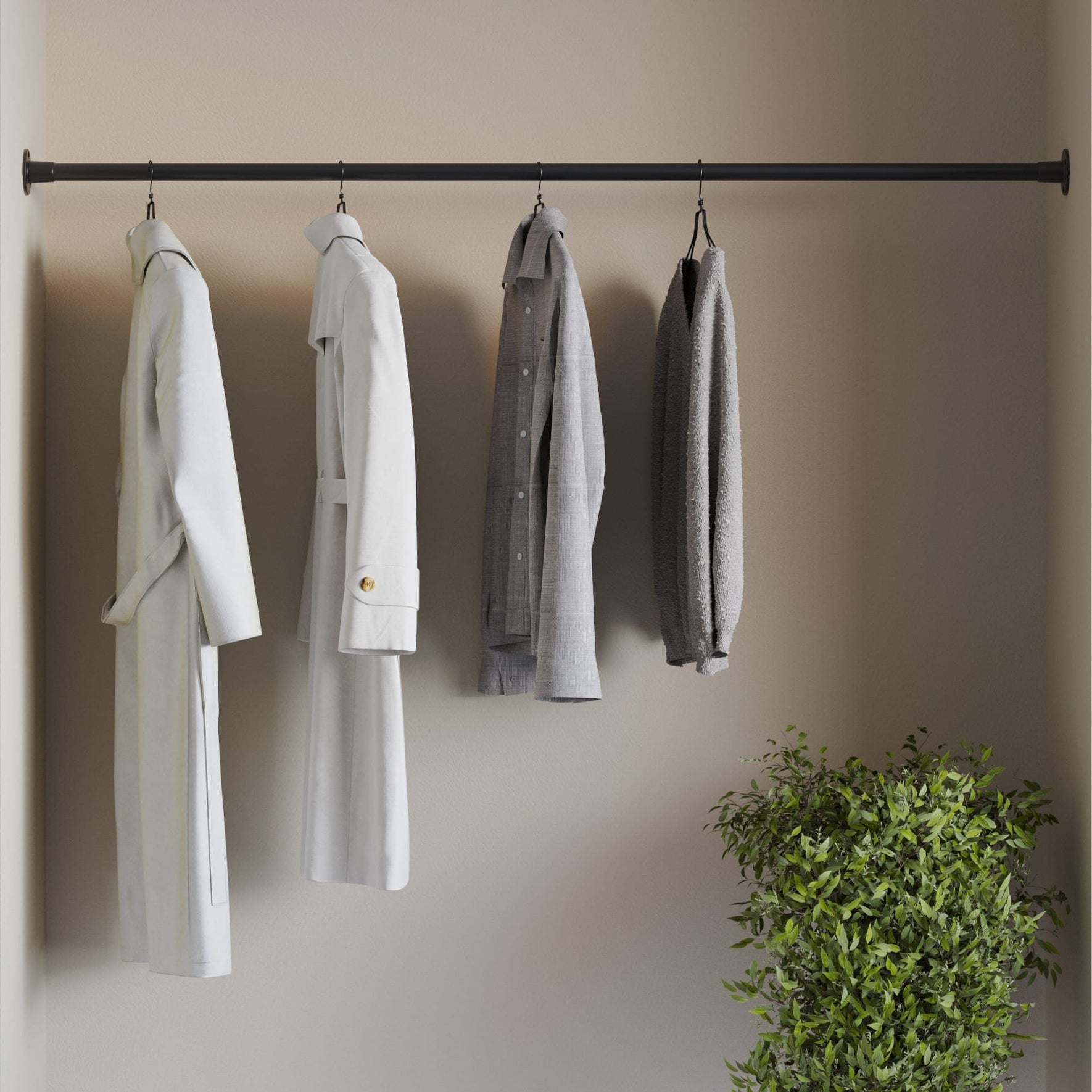 Tringle à Vêtements Longue Portée - Bâton Pour Atteindre Les Cintres, Installation Facile, 55 Cm