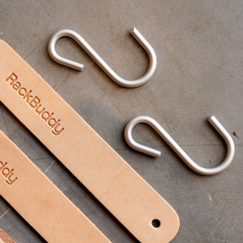 Crochets S avec sangle en cuir – set de 3 pièces