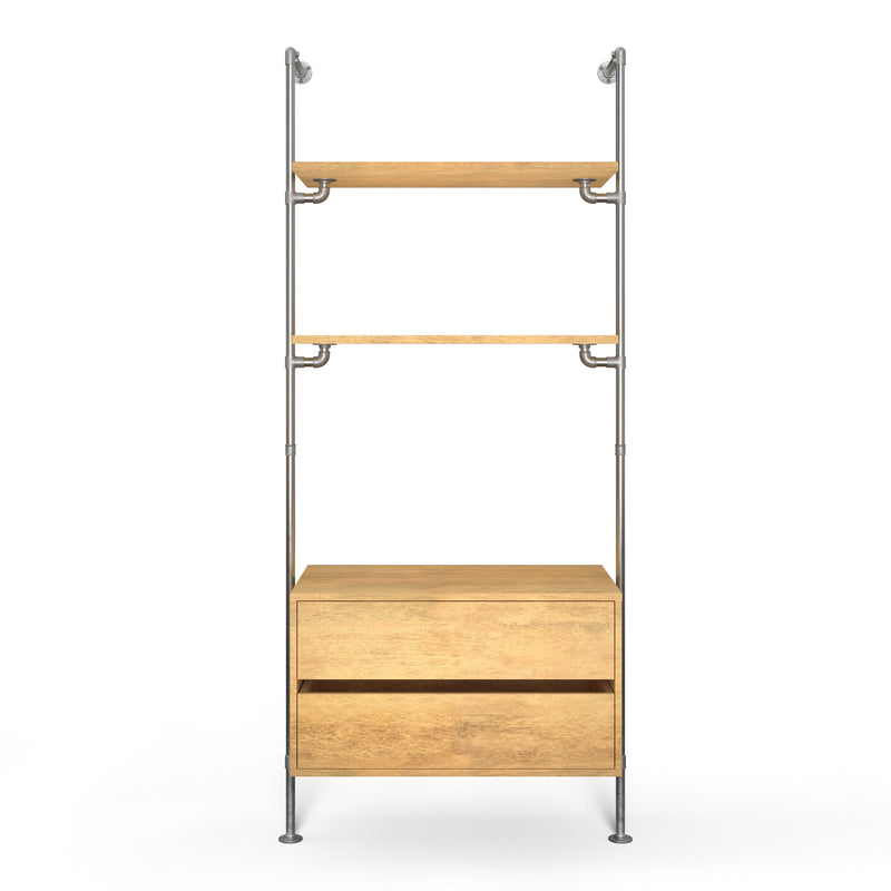 Original Walk-In 1 colonne système d'étagères avec commode - (2 étagères + 1 commode)