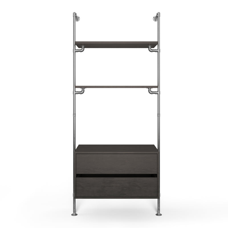 Original Walk-In 1 colonne système d'étagères avec commode - (2 étagères + 1 commode)