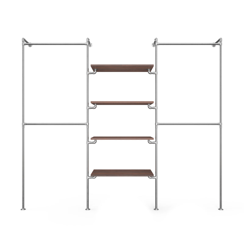 Original Walk-In penderie 3 colonnes - (2 rails / 4 étagères / 2 rails)