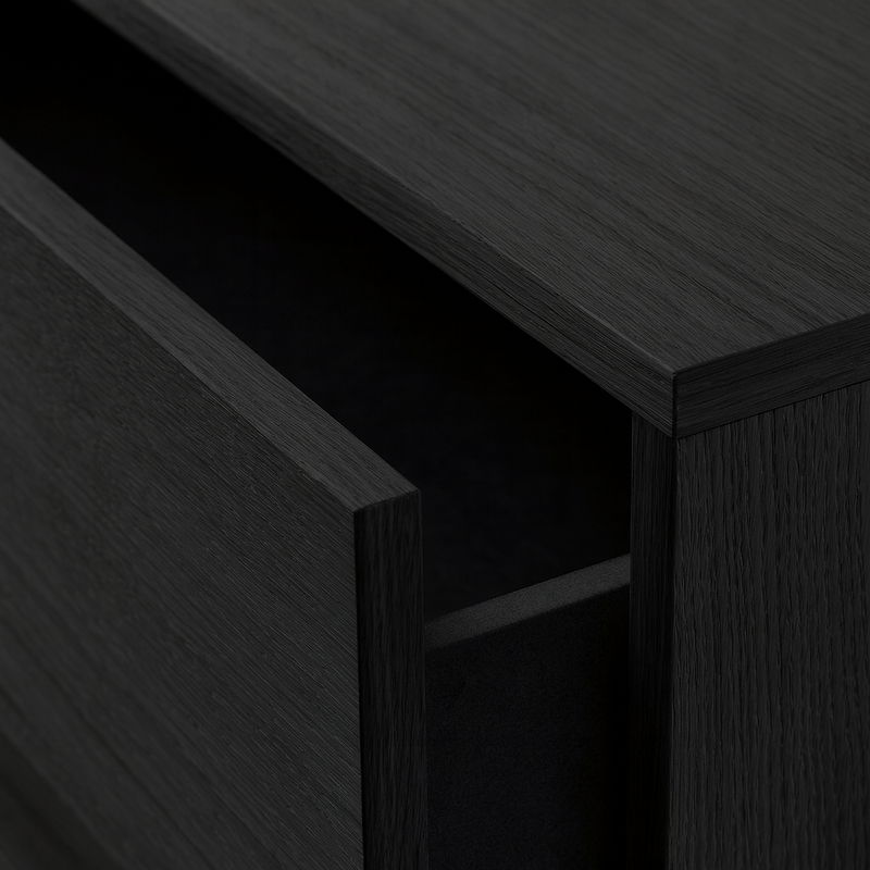 Dresser in black oak with 2 drawers single
