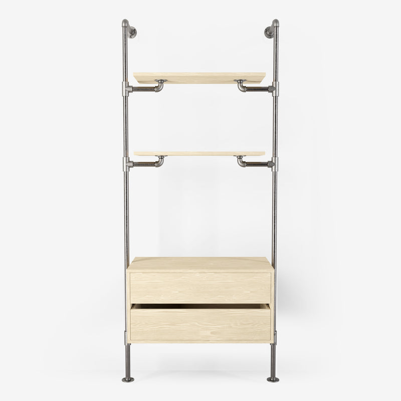 Rackbuddy Walk-In avec commode - (2 étagères + 1 commode)