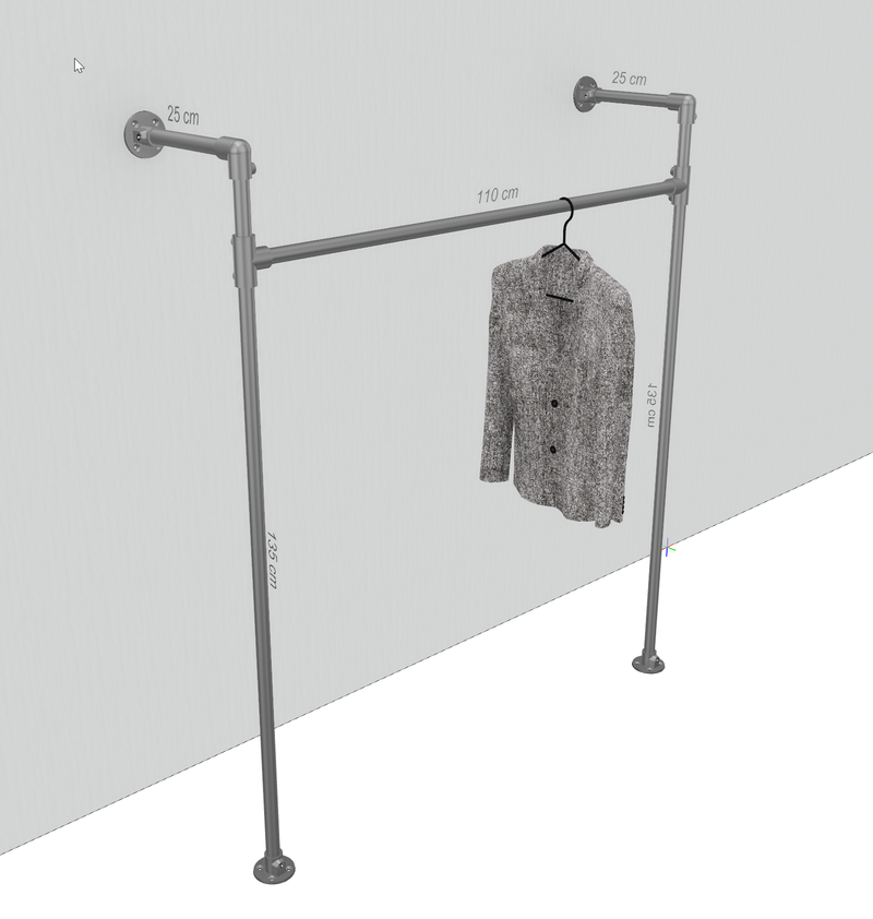 RackBuddy portant à vêtements argenté tringle ajustable